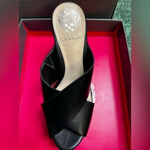 Vince Camuto Elida Black Vintage Leather Sandal